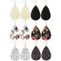 Finrezio 6pairs Teardrop Leather Dangle Earrings for Women Girls Statement Druzy Flower Drop Dangling Earring Set Finrezio 6pairs Teardrop Leather Dangle Earrings for Women Girls Statement Druzy Flower Drop Dangling Earring Set
