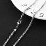 HZMAN 3.0 mm Stainless Steel Wheat Silver Chain Necklaces for Men & Women 16'' -30''