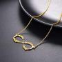 U7 Personalized Necklace Choker Charm Initials Naming Jewelry Platinum / 18K Gold Custom Any Name/Her Name/Double Names/Infinity 4 Family or BFF Names, Chain 16''-18''