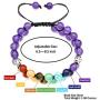 Innovahome 7 Chakra Bracelet for Stress and Anxiety Relief, for Yoga Meditation, Energy Stone Beads, Adjustable Bracelet