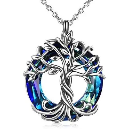 TOUPOP Mom Gifts for Mothers Day Sterling Silver Tree of Life Necklace with Blue Circle Crystal Family Jewelry Gifts for Mom Women Mother Grandmother Teen Girls Friend Birthday TOUPOP Mom Gifts for Mothers Day Sterling Silver Tree of Life Necklace with Blue Circle Crystal Family Jewelry Gifts for Mom Women Mother Grandmother Teen Girls Friend Birthday