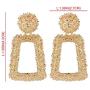 JczR.Y Hollow Geometric Large Square Dangle Earrings Vintage Exaggeration Big Square Hoop Earrings for Women Fashion Jewelry