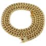LadayPoa Tide Mens 24K Gold Plated Solid Stainless Steel Chain Iced Out Thick Miami Cuban Link Chain Necklace Hip Hop Jewelry 18,20,24Inch