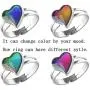Acchmn Mood Ring Heart Shaped Changing Color Emotion Feeling Finger Ring 2 Pcs with Box Acchmn Mood Ring Heart Shaped Changing Color Emotion Feeling Finger Ring 2 Pcs with Box