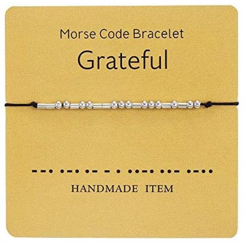 TASHA Best Friend Morse Code Pinky Friendship Bracelets Adjustable Handmade Distance Matching Secret Message Bracelet Jewelry Gift for Women Girl