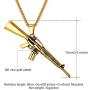 U7 Men Personalized Punk Necklace Jewelry Stainless Steel 18K Gold Plated Rock Army Style Cool Pendant with, Chain 22''