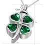 JMQJewelry Lucky Clover Cremation Urn Necklace for Ashes Memorial Keepsake Pendant