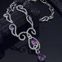 Neoglory Purple Cubic Zirconia Teardrop Jewelry Set Necklace Earrings Wedding Bridal Women Jewelry embellished with Crystals from Swarovski
