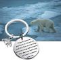 CYTING Polar Bear Gift Polar Bears are Very Strong and Full of Courage & Determination Tribal Bear Keychain Polar Bear Jewelry Motivational Gift for Bear Lovers Family Friends