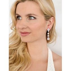 Mariell Empress & Noble Cut Cubic Zirconia Wedding Earrings - Art Deco Vintage Bridal Jewelry