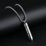 Cross Bullet Pendant Stainless Steel Necklace for Men Lords Prayer Necklace Lords Bible Cross Prayer Cremation Ashes Urn Necklace