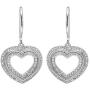 Dazzlingrock Collection 0.23 Carat (ctw) 14K Round Cut White Diamond Ladies Heart Shape Dangling Drop Earrings 1/4 CT, White Gold