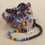 Top Plaza 108 Mala Prayer Beads Natural Lava Rock Stone Essential Oil Diffuser Bracelet Necklace 7 Chakra Healing Crystals Yoga Meditation Stretch Bracelets