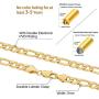 KRKC&CO 7mm Figaro Chain Necklace for Men, 18K Gold Plated Stainless Steel Anti-Tarnish Anti-Allergies Hip Hop Rapper Chain Necklace for Men, 18 20 24 inches