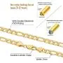 KRKC&CO 7mm Figaro Chain Necklace for Men, 18K Gold Plated Stainless Steel Anti-Tarnish Anti-Allergies Hip Hop Rapper Chain Necklace for Men, 18 20 24 inches