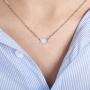 RUIZHEN Silver Triple Moon Goddess Symbol Opal Natural Stone Pendant Necklace