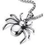 COOLSTEELANDBEYOND Stainless Steel Spider Pendant Necklace for Men for Polished with 30 Inches Wheat Chain COOLSTEELANDBEYOND Stainless Steel Spider Pendant Necklace for Men for Polished with 30 Inches Wheat Chain