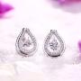 YL Teardrop Stud Earrings 925 Sterling Silver Dancing Diamond Halo Earrings 1.42ct Created Emerald/Ruby/Sapphire/Zirconia Jewelry
