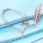 JOYID Simple Leaf Feather Pendant Necklace Long Chain Sweater Necklace Fashion Jewelry for Women