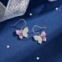Sunflower/Butterfly Earrings 925 Sterling Silver Cute Dainty Dangle Hypoallergenic CZ Earrings for Women Christmas Gifts