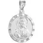 Sterling Silver St Guadalupe & Sacred Heart of Jesus Necklace Double Sided Medal 3/4 inch Round Diamond Cut 18-30 inch Chain