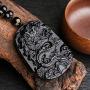 ASGIFT Unique Gifts for Men Women, Black Obsidian Charms Necklace, Healing Crystal Stone Pendant