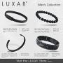 LUXAR Men’s Genuine Interwoven Black Leather Braided Bracelet | Brushed Black/Brushed Stainless Steel Magnetic Clasp | Male Jewelry