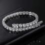 14k White Gold Plated Round Cut 5 Cubic Zirconia Tennis Bracelet 7.5 inch for Men and Women 14k White Gold Plated Round Cut 5 Cubic Zirconia Tennis Bracelet 7.5 inch for Men and Women