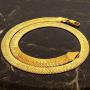 Lifetime Jewelry 9mm Flexible Herringbone Chain Necklace 24k Real Gold Plated