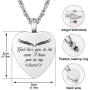 Dletay Heart Urn Necklace for Ashes with 12 Birthstones Angel Wing Cremation Jewelry for Ashes-God Has You in His Arms, I Have You in My Heart