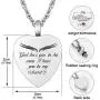 Dletay Heart Urn Necklace for Ashes with 12 Birthstones Angel Wing Cremation Jewelry for Ashes-God Has You in His Arms, I Have You in My Heart