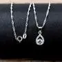 Dainty Platinum Plated Round Cubic Zirconia Teardop Pendant Necklace for Women Teen Girls ZY041 Dainty Platinum Plated Round Cubic Zirconia Teardop Pendant Necklace for Women Teen Girls ZY041