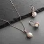 Mariell Freshwater Pearl Wedding Necklace & Earrings Rose Gold Halo Jewelry Set for Bridesmaids & Brides Mariell Freshwater Pearl Wedding Necklace & Earrings Rose Gold Halo Jewelry Set for Bridesmaids & Brides