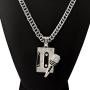 Tidoo Jewelry Mens Cool Hip Hop Tape&Microphone Pendant Golden Necklaces