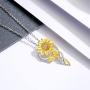 Sunflower Necklace Anklet bracelet Earrings Ring - S925 Sterling Silver Jewelry Heart Pendant For Women Girls You Are My Sunshine