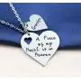 Joycuff A Piece of My Heart is in Heaven Memorial Gifts for Loss of Loved One Stainless Steel Silver Pendant Necklace Sympathy Gifts for Women Sister