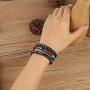 PLTGOOD LuLu 3 Wraps Leather Bead Bracelets for Women Men Girls - Handmade 7 Chakra Adjustable Yoga Healing Bohemian Bracelet