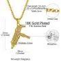 Mens Womens Shiny Cubic Zirconia Africa Map/Broken Heart/Maple Leaf/Wave/Praying Hands/Cross Pendent Necklace with Spiga Chain 22+2(Extended) 18K Gold/Platinum Plated Hip Hop Jewely(Send Gift Bxo)