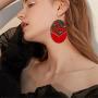 ZRosse 2 pairs African Tradition Prints Wooden Drop Earrings Afrocentric Ethnic Bohemian Styles Big Wood Loops Jewelry For Women Gifts
