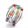 PSEEHEE Natural Semi-Precious Chakra Healing Gemstone Bracelet, Crystal Beads Stretch Unisex Jewelry