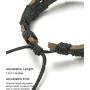 FIBO STEEL 12-17 Pcs Leather Bracelet for Men Women Woven Cuff Bracelet Adjustable