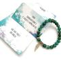 Smiling Wisdom - Angel Wing Stretch Stone Bracelet - Appreciation Kindhearted Thank You Keepsake Greeting Card - Friendship – Green Rain Flower Stones