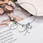 Iefil Sister Gifts from Sister Bracelets, Stainless Steel Always My Sister Forever My Friend Sister Charm Bracelets Expandable Friendship Bangle Bracelets Sister Jewelry Gifts for Birthday