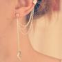 FXmimior Fashion Women Earrings Leaf Plume Pendant Long Chain Drop Dangle Earrings Jewelry (Silver)