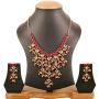 Touchstone Indian Bollywood Handcrafted Traditional Royal Mughal Kundan Polki Meenakari Enamel Colorful Wedding Designer Jewelry Necklace Choker Set in Gold and Silver Tone for Women.