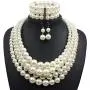 Fodattm Women Lady Multi Layer Imitation Pearl Strand Cluster with Necklace Bracelet and Earrings Set Elegant Costume Jewelry Sets Fodattm Women Lady Multi Layer Imitation Pearl Strand Cluster with Necklace Bracelet and Earrings Set Elegant Costume Jewelry Sets