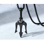 XUANPAI Stainless Steel Mens Punk Trident Neptune Pendant Necklace Statement Ring Gifts for Him Hip Hop Jewelry Set