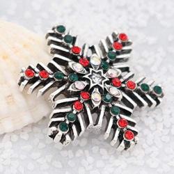 My Prime Gifts Snap Jewelry Rhinestone Snowflake Christmas Holiday fits 18-20mm Standard Size Ginger Style Charms