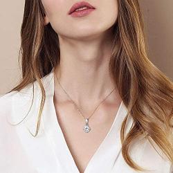 Carleen Sterling Silver Clear Round Brilliance-Cut Simulated Diamond One Carat Cubic Zirconia CZ Crystal Solitaire Studs Earrings Essential Jewelry for Women Girls…