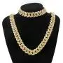 LUOWAN Cuban Link Chain for Men Iced Out Chains Gold Plated Diamond Chain Cuban Necklace Bracelet Set LUOWAN Cuban Link Chain for Men Iced Out Chains Gold Plated Diamond Chain Cuban Necklace Bracelet Set